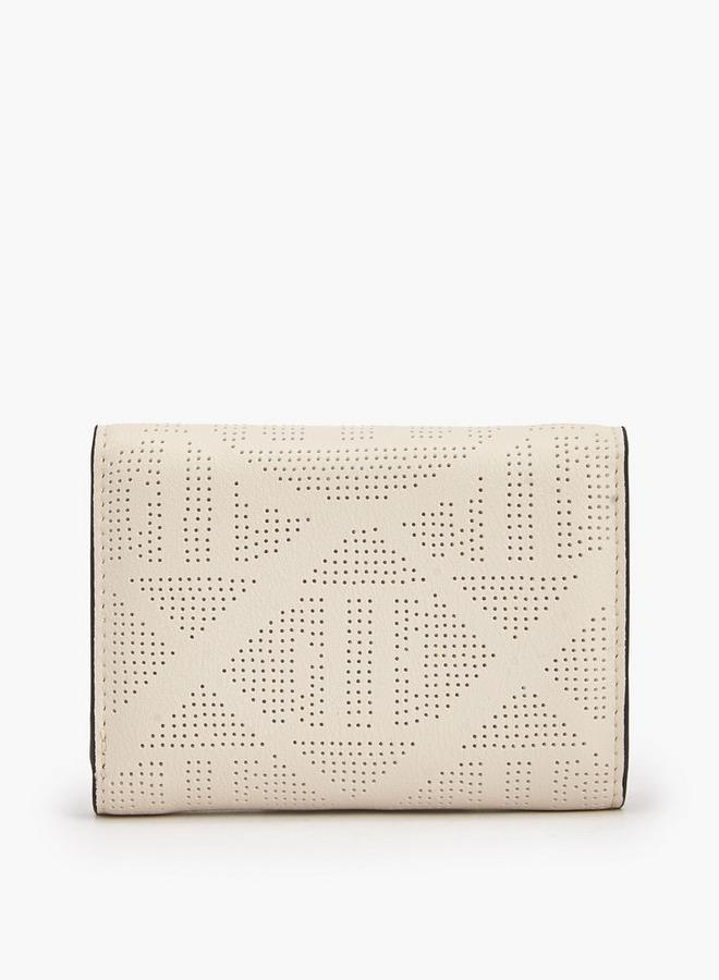 ELLE Perforated Wallet with Snap Button Closure - Image 4